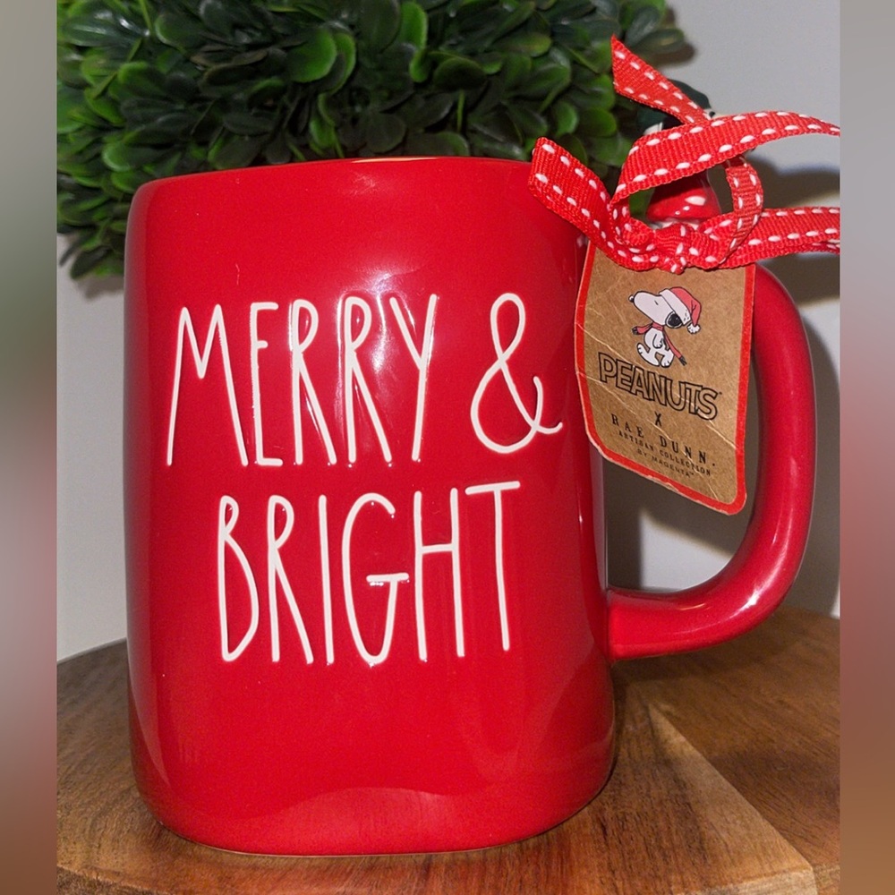 Rae Dunn Festive Red 'Merry & Bright' Mug